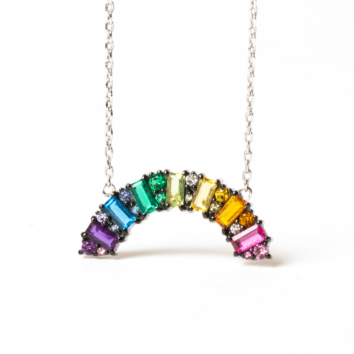 Origami Owl rainbow baguette necklace & clara earrings set hotsell