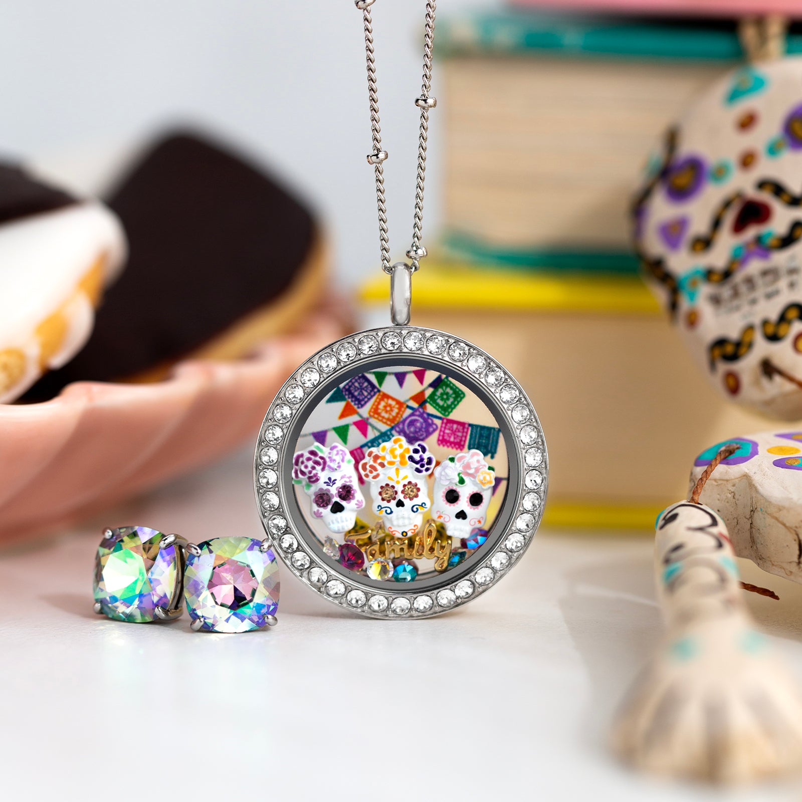 Origami Owl hotsell sugar skull phone ring set