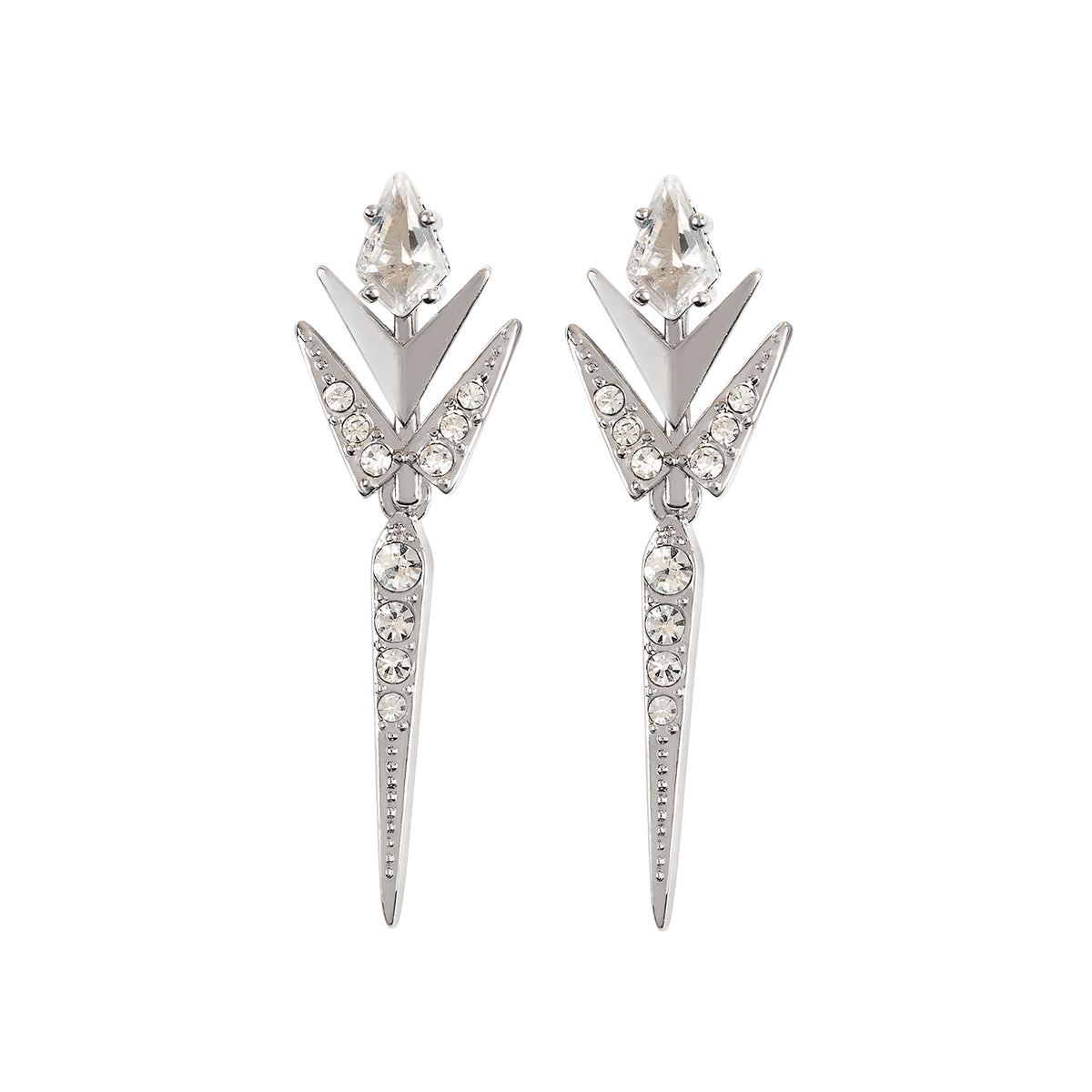 Disney Frozen Silver Icicle Drop Earrings with Crystals– Think Goodness